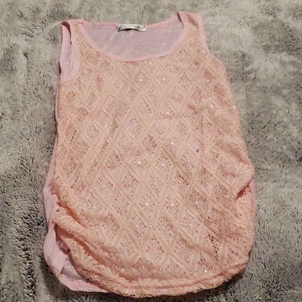 Pink lace tank top